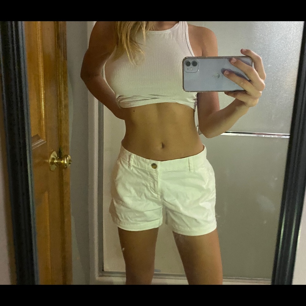 White mom shorts
